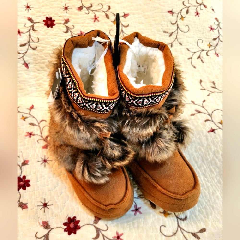 Boho Moccasin Memory Foam Slip Grip Booties